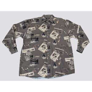 REDHEAD Mens Long Sleeve Button Front Fishing / Camp Shirt XL